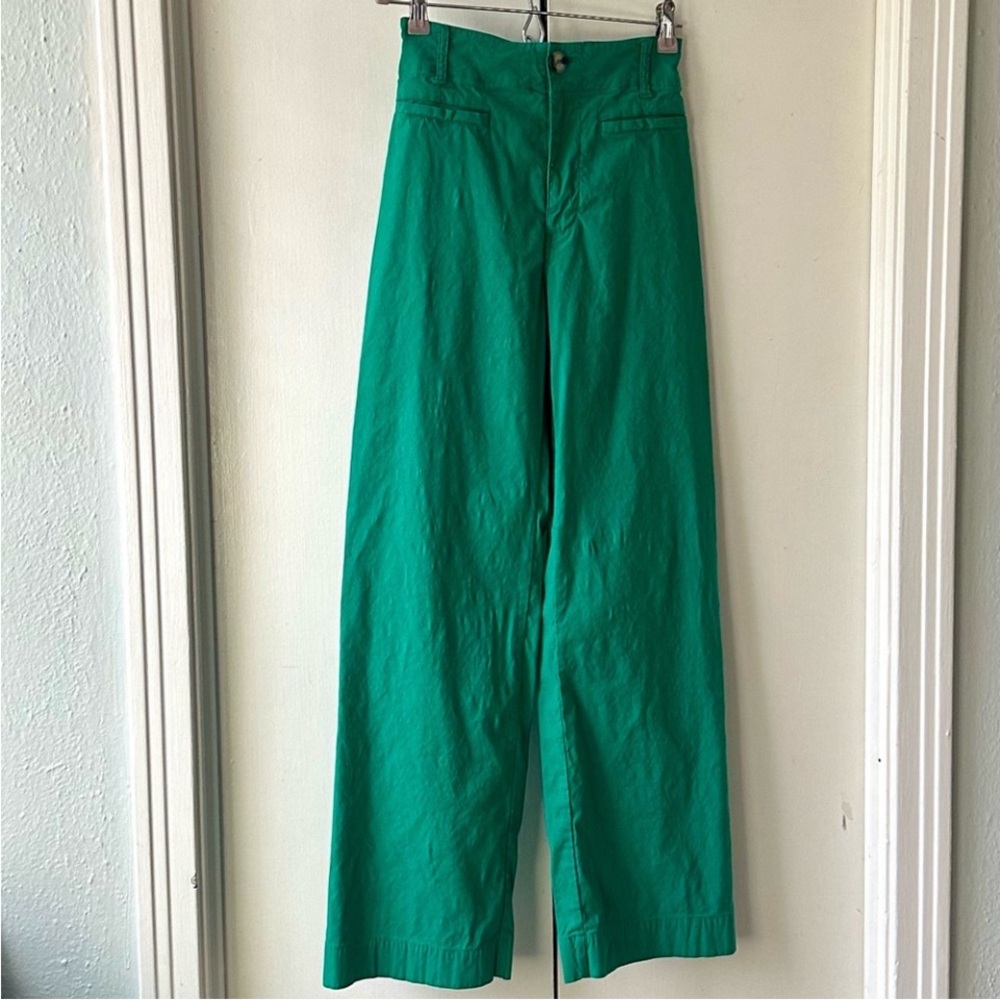 Anthropologie Teal Wide-Leg Pants